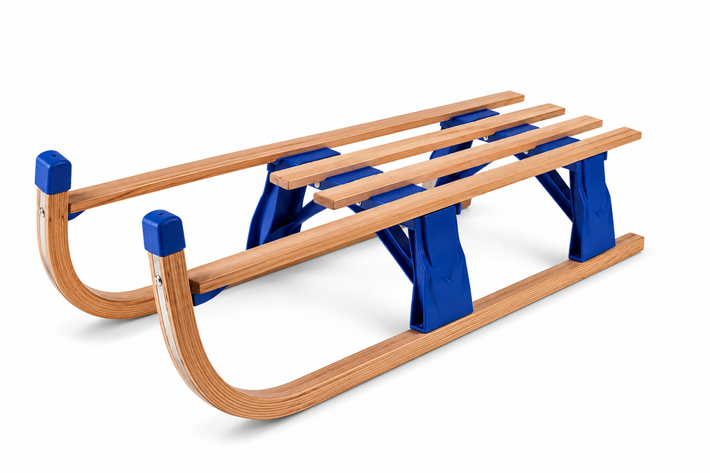 Pro-Snow Houten Slee Inklapbaar – Blauw